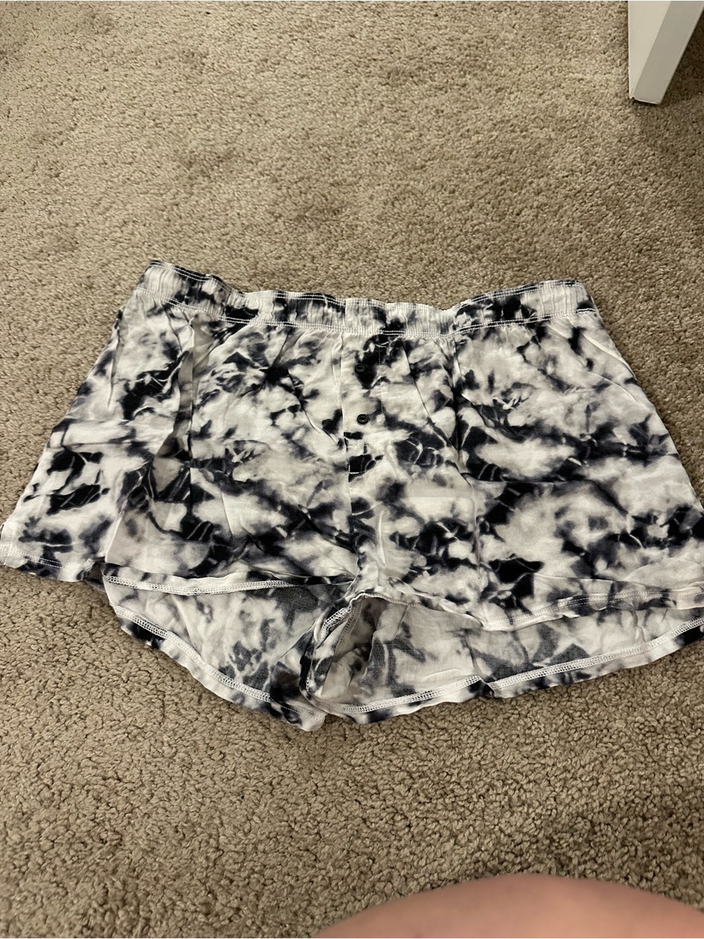 PINK Victoria's Secret Black & White Tie-Dye Lounge Shorts